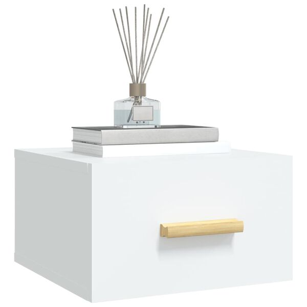 vidaXL Table de chevet murale blanc 35x35x20 cm