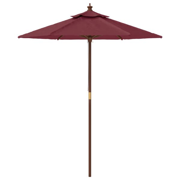 vidaXL Parasol de jardin avec m&acirc;t en bois rouge bordeaux 196x231 cm