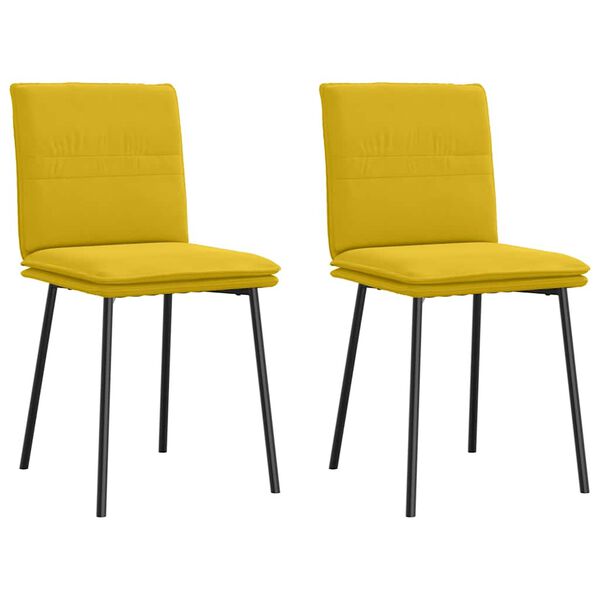 vidaXL Chaises &agrave; manger lot de 2 Jaune Velours