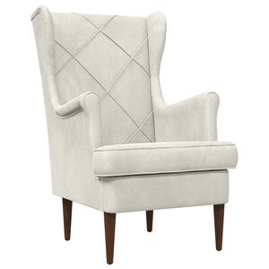 vidaXL Fauteuil Cr&egrave;me Velours