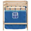 vidaXL Lit mezzanine enfants avec rideaux sans matelas bleu 90x200cm
