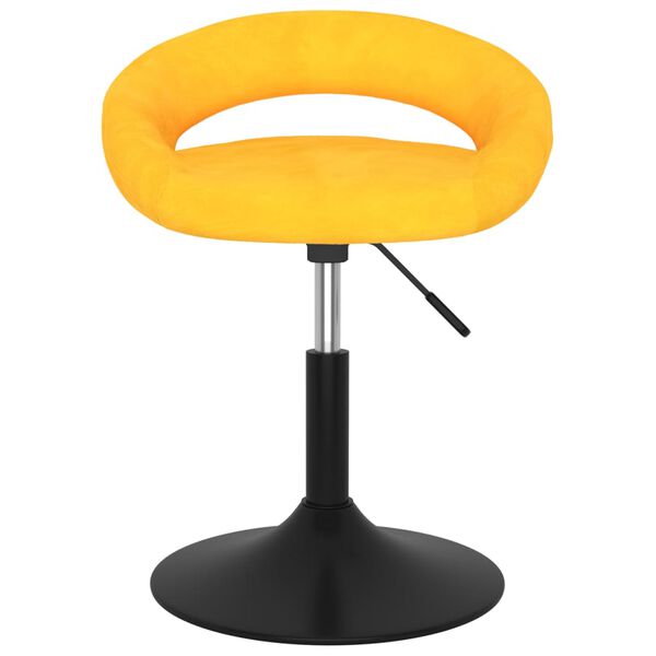 vidaXL Chaises &agrave; manger pivotantes lot de 2 jaune moutarde velours