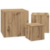 vidaXL Tables d'appoint 3 pcs ch&ecirc;ne artisanal bois d'ing&eacute;nierie