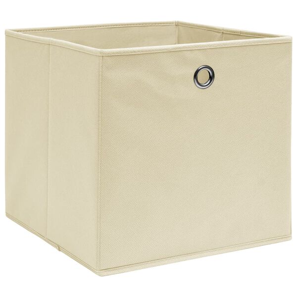 vidaXL Boîtes de rangement 4 pcs Crème 32x32x32 cm Tissu