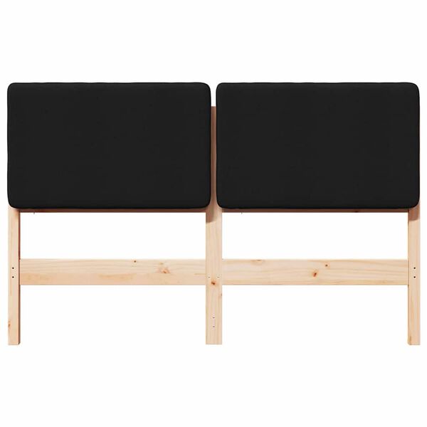 vidaXL T&ecirc;te de lit capitonn&eacute;e Marron et Noir 135 cm Pin massif