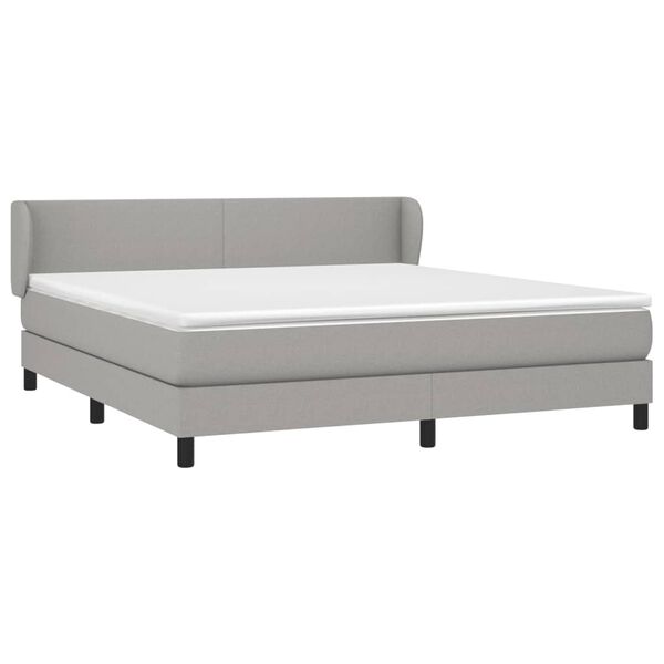 vidaXL Sommier &agrave; lattes de lit avec matelas Gris clair 180x200cm Tissu
