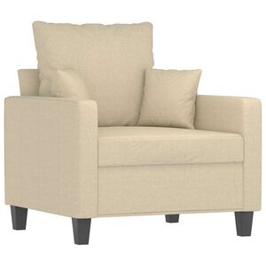 vidaXL Fauteuil Cr&egrave;me 60 cm Tissu