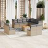 vidaXL Salon de jardin avec coussins 12 pcs beige r&eacute;sine tress&eacute;e