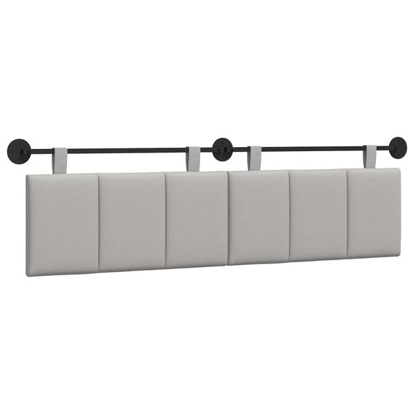 vidaXL T&ecirc;te de lit suspendue Ray&eacute; Gris nuage 190 x 55 x 5 cm tissu