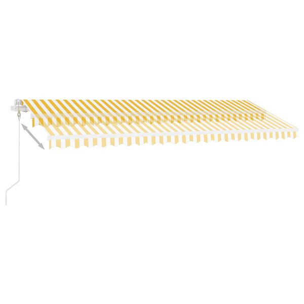vidaXL Auvent automatique capteur de vent/LED 500x300cm Jaune et blanc