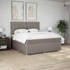 vidaXL Sommier &agrave; lattes de lit avec matelas Taupe 180x200 cm Tissu