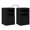 vidaXL Buffet LED 2 pcs Ch&ecirc;ne noir 41 x 37 x 67 cm Bois d'ing&eacute;nierie