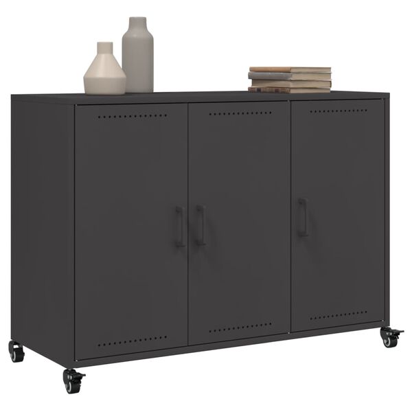 vidaXL Buffet noir 100,5x39x72 cm acier