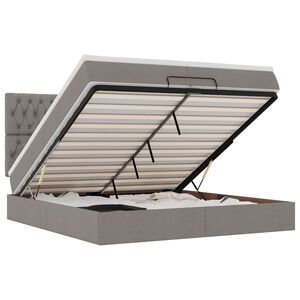 VidaXL Cadre de lit ottoman avec matelas taupe 200x200cm tissu