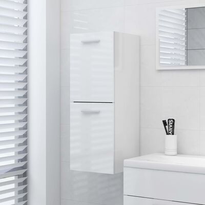 vidaXL Armoire de salle de bain Blanc brillant Bois d’ingénierie
