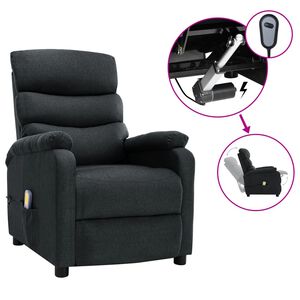 vidaXL Fauteuil &eacute;lectrique de massage gris fonc&eacute; tissu