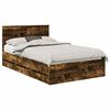 vidaXL Cadre de lit Ch&ecirc;ne fum&eacute; 120 x 200 cm Bois Ing&eacute;nierie