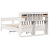 vidaXL Lit biblioth&egrave;que sans matelas blanc 135x190 cm bois pin massif