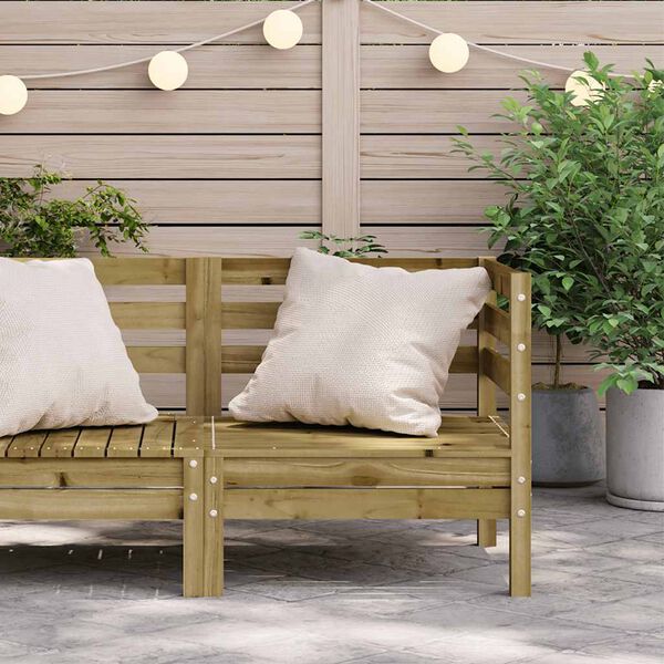 vidaXL Canap&eacute; d'angle de jardin bois de pin impr&eacute;gn&eacute;