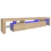 vidaXL Meuble TV avec lumi&egrave;res LED Ch&ecirc;ne sonoma 215x36,5x40 cm