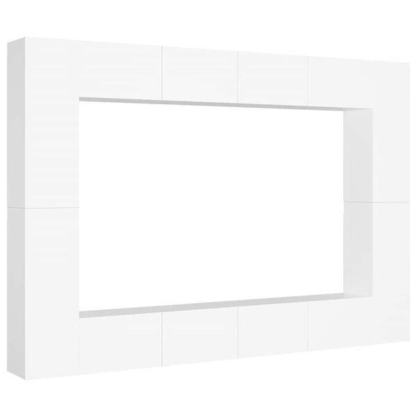 vidaXL Ensemble de meubles TV 8 pcs Blanc Bois d'ing&eacute;nierie