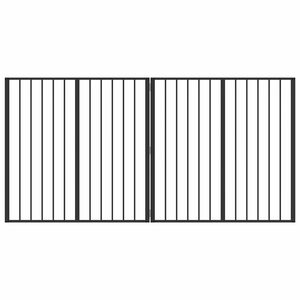 vidaXL Porte pour chien 2 pcs Noir 100 x 100 cm Acier galvanis&eacute;