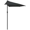 vidaXL Parasol de balcon avec m&acirc;t en aluminium Noir 300x155x223cm Demi