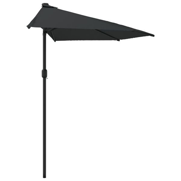 vidaXL Parasol de balcon avec m&acirc;t en aluminium Noir 300x155x223cm Demi