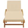 vidaXL Transat avec coussin Beige 200 x 67 x 84cm Bois d'acacia massif