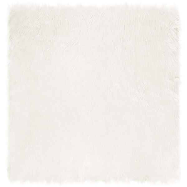 vidaXL Tapis en fausse Tafalla Blanc 120 x 120 cm Polyester