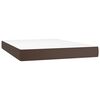 vidaXL Sommier &agrave; lattes de lit matelas LED Marron 140x190cm Similicuir