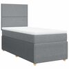 vidaXL Sommier &agrave; lattes de lit avec matelas gris clair 80x200 cm tissu