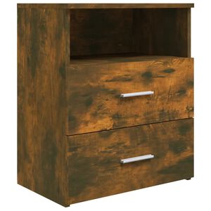 vidaXL Table de chevet Ch&ecirc;ne fum&eacute; 50x32x60 cm