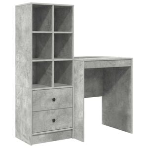 vidaXL Bureau Gris b&eacute;ton 105,5 x 50 x 127 cm 2 pc