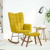 vidaXL Chaise &agrave; bascule avec tabouret en velours jaune