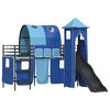 vidaXL Lit mezzanine pour enfants Noir et Bleu 99,5 x 190 cm M&eacute;tал