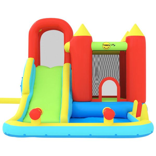 Happy Hop Ch&acirc;teau gonflable avec toboggan et piscine 298x400x221 cm