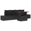 vidaXL Ensemble de canap&eacute; de jardin 5 pc Noir polyrotin