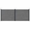 vidaXL Panneau de cl&ocirc;ture 2 pc 348 x 146 cm WPC et Aluminium Gris