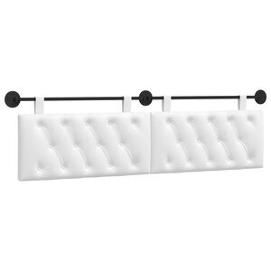 vidaXL T&ecirc;te de lit suspendue Montage mural Blanc 190 x 55 x 7 cm tissu