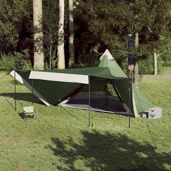 vidaXL Tente familiale tipi 8 personnes vert imperm&eacute;able