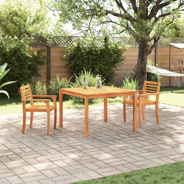vidaXL Ensemble de salle &agrave; manger pour jardin 3 pcs Marron