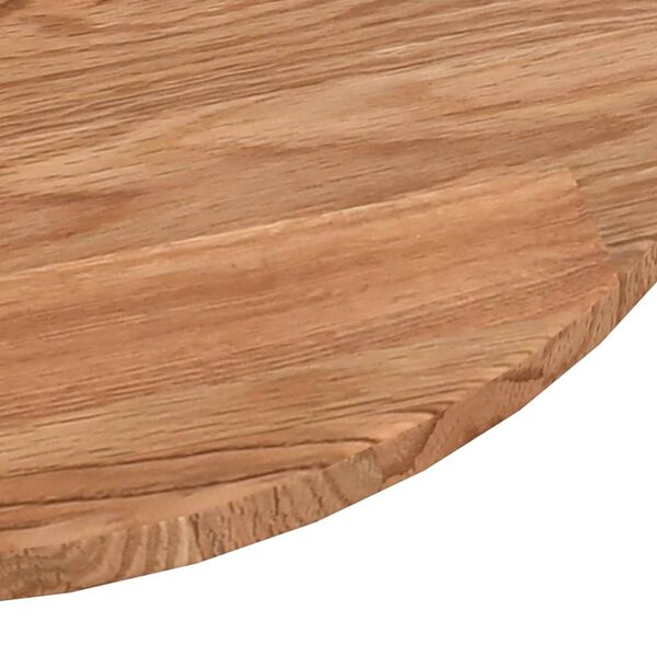 vidaXL Dessus de table rond Marron clair &Oslash;50x1,5 cm Bois ch&ecirc;ne trait&eacute;