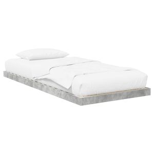 vidaXL Cadre de lit sur&eacute;lev&eacute; Gris b&eacute;ton 75 x 190 cm Bois d'ing&eacute;nierie