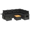 vidaXL Salon de jardin 8 pcs avec coussins noir r&eacute;sine tress&eacute;e