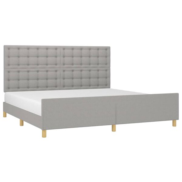 vidaXL Cadre de lit sans matelas gris clair 200x200 cm tissu