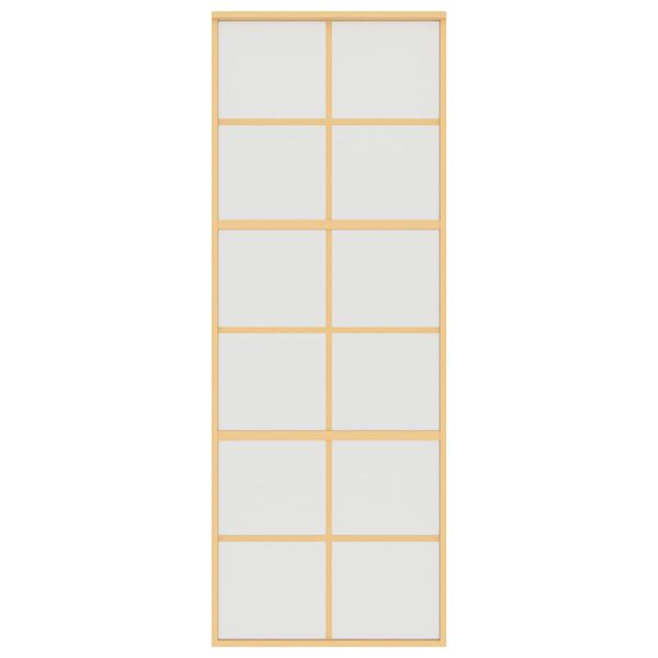 vidaXL Porte coulissante doré 76x205 cm verre ESG dépoli et aluminium