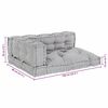 vidaXL Coussin de canap&eacute; sur palette 3 pcs Gris 120 x 80 x 38 cm tissu