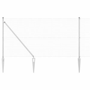 vidaXL Poteau de cl&ocirc;ture. Argent&eacute;