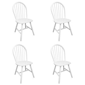 vidaXL Chaises à manger lot de 4 blanc bois d'hévéa solide